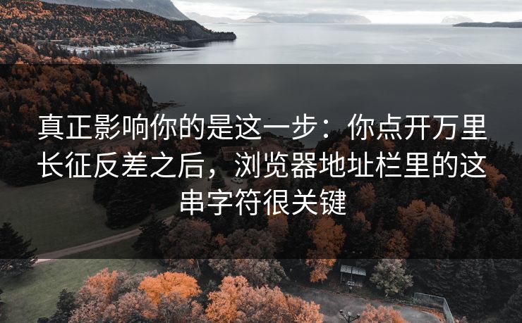 真正影响你的是这一步：你点开万里长征反差之后，浏览器地址栏里的这串字符很关键